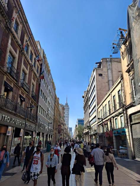 Madero pedestrian street. One Day in Mexico City Historic Center.